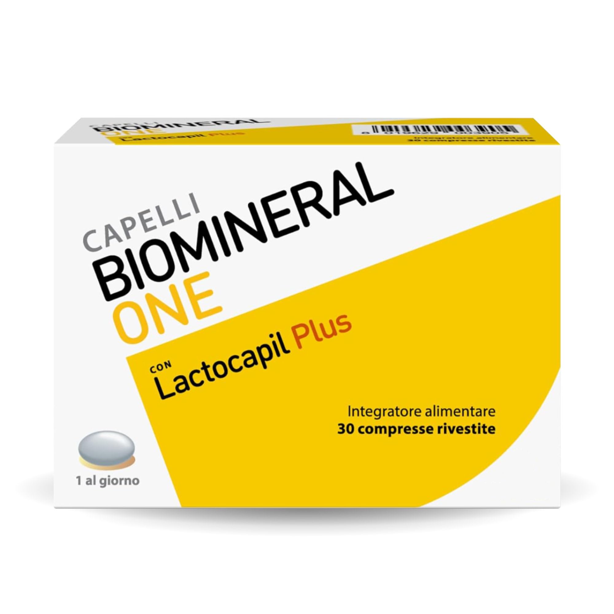 Biomineral One Capelli Più Forti, Valuminosi e Spessi, 30 Compresse, Integratore per Capelli a Base di Lactocapil Plus con Biotina, Vitamina D, Acido Linoleico e Taurina